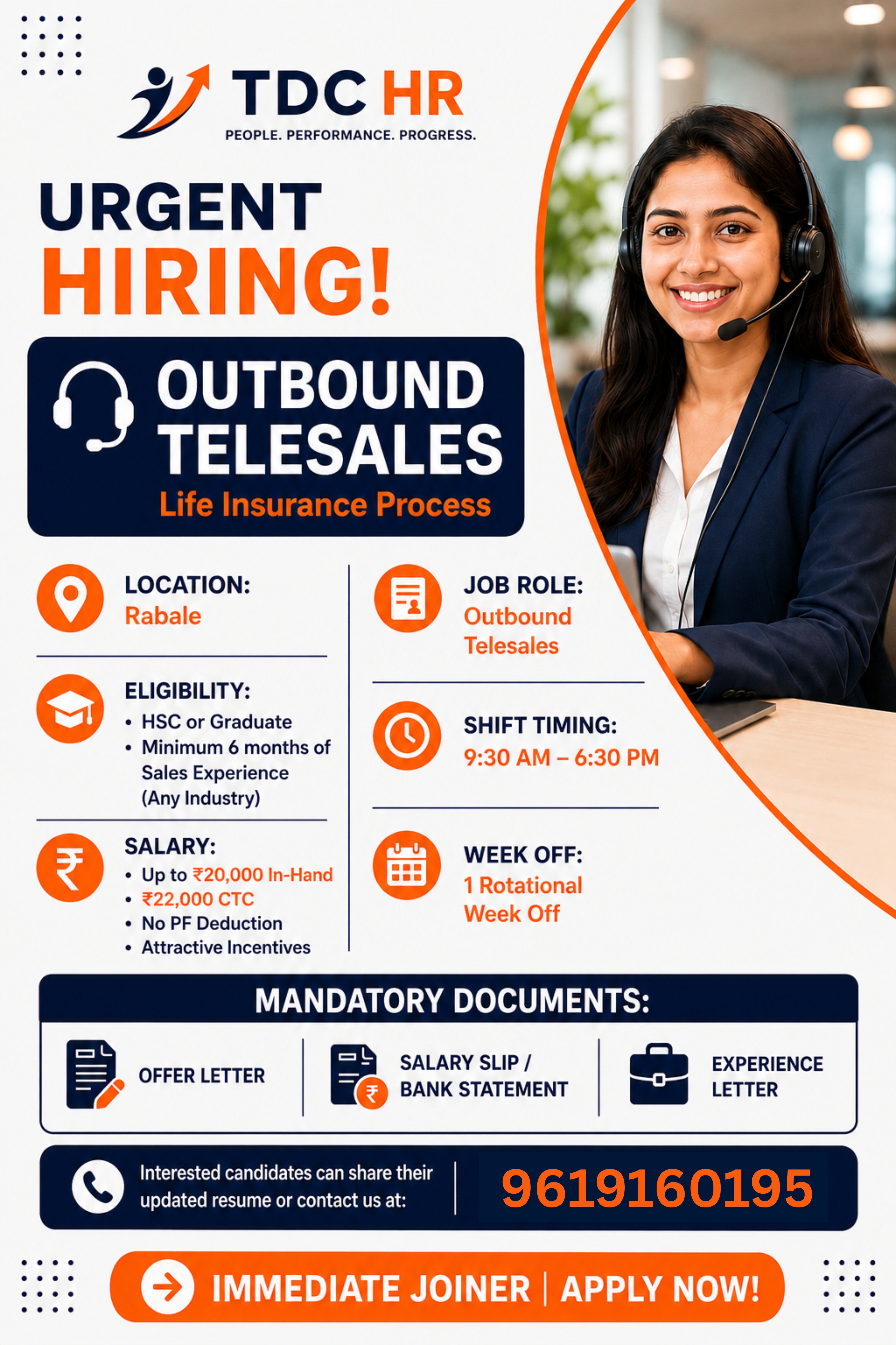Outbound Telesales Executive – Life Insurance Process at TDC HR